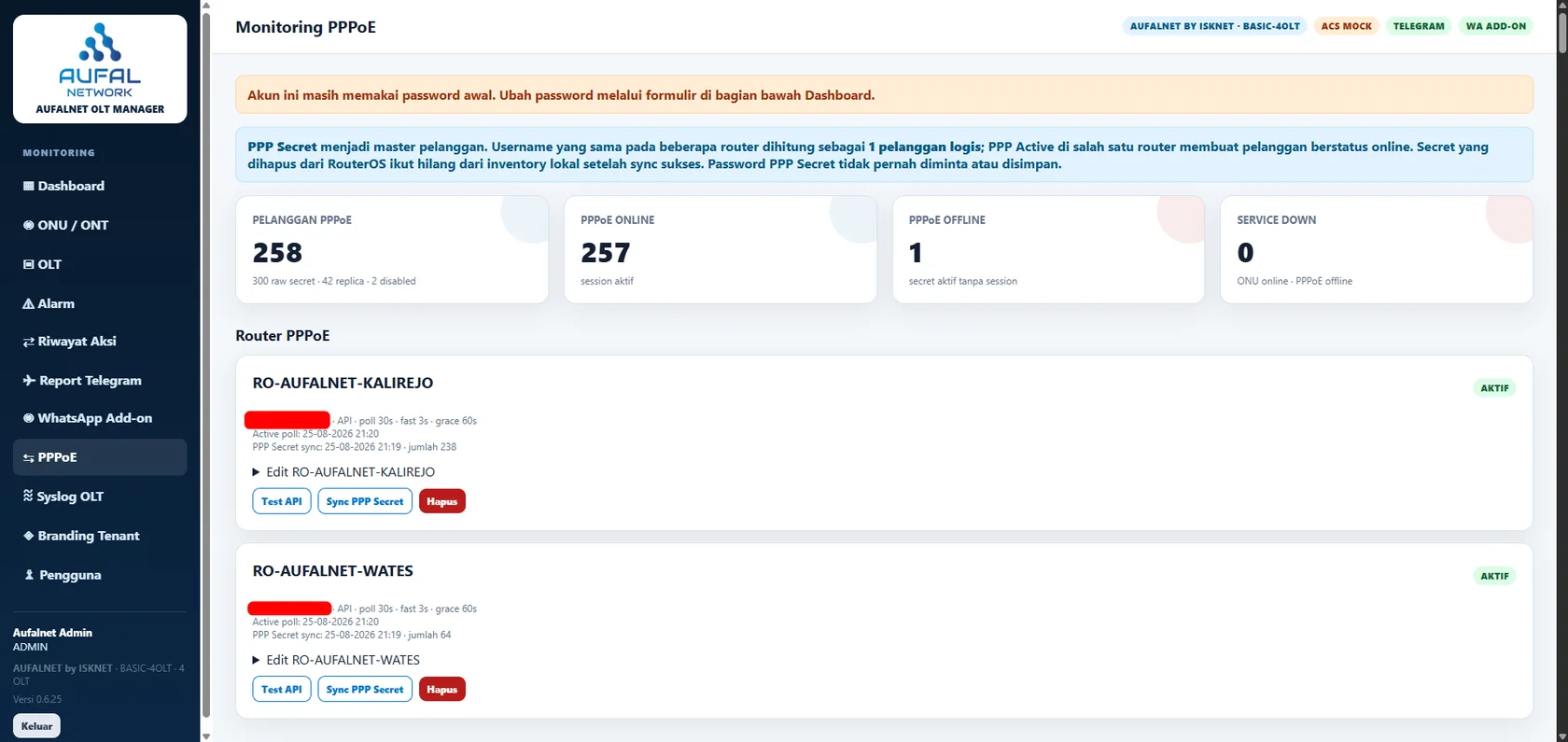 Monitoring PPPoE